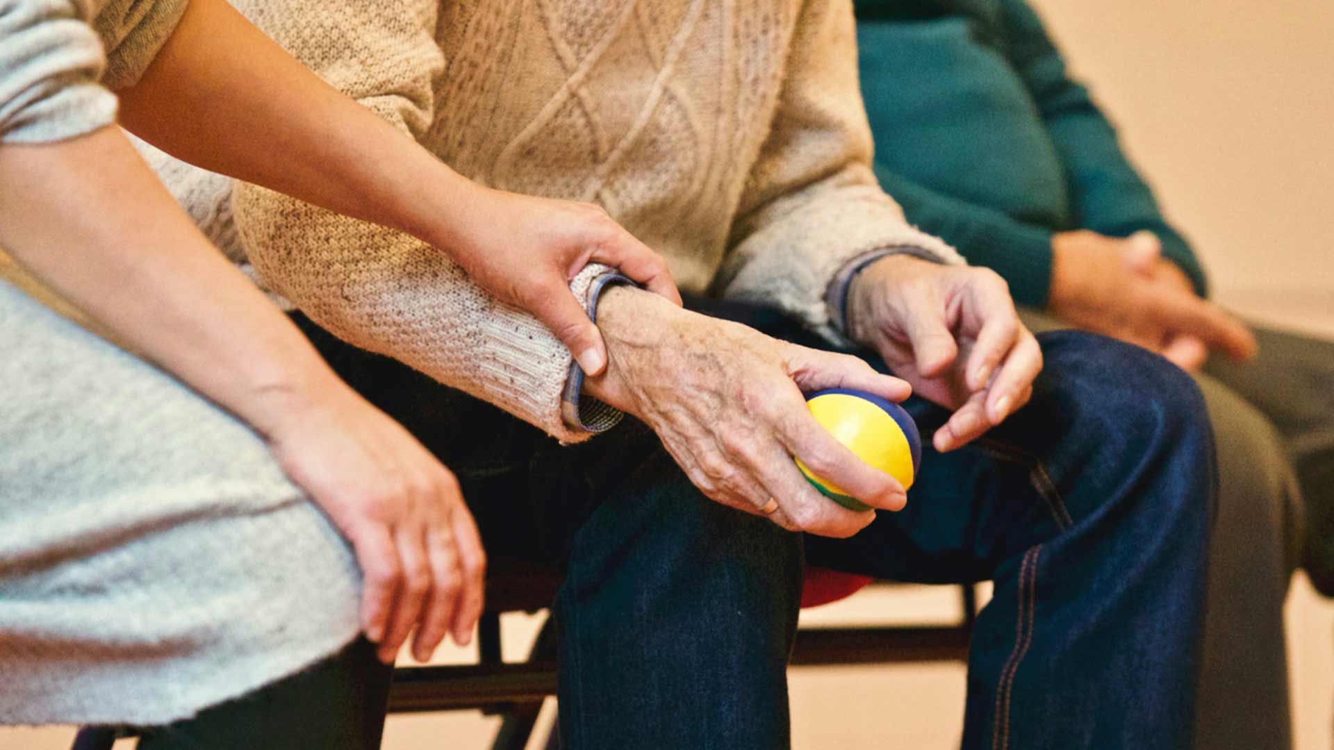 Older adults sharing a reassuring moment