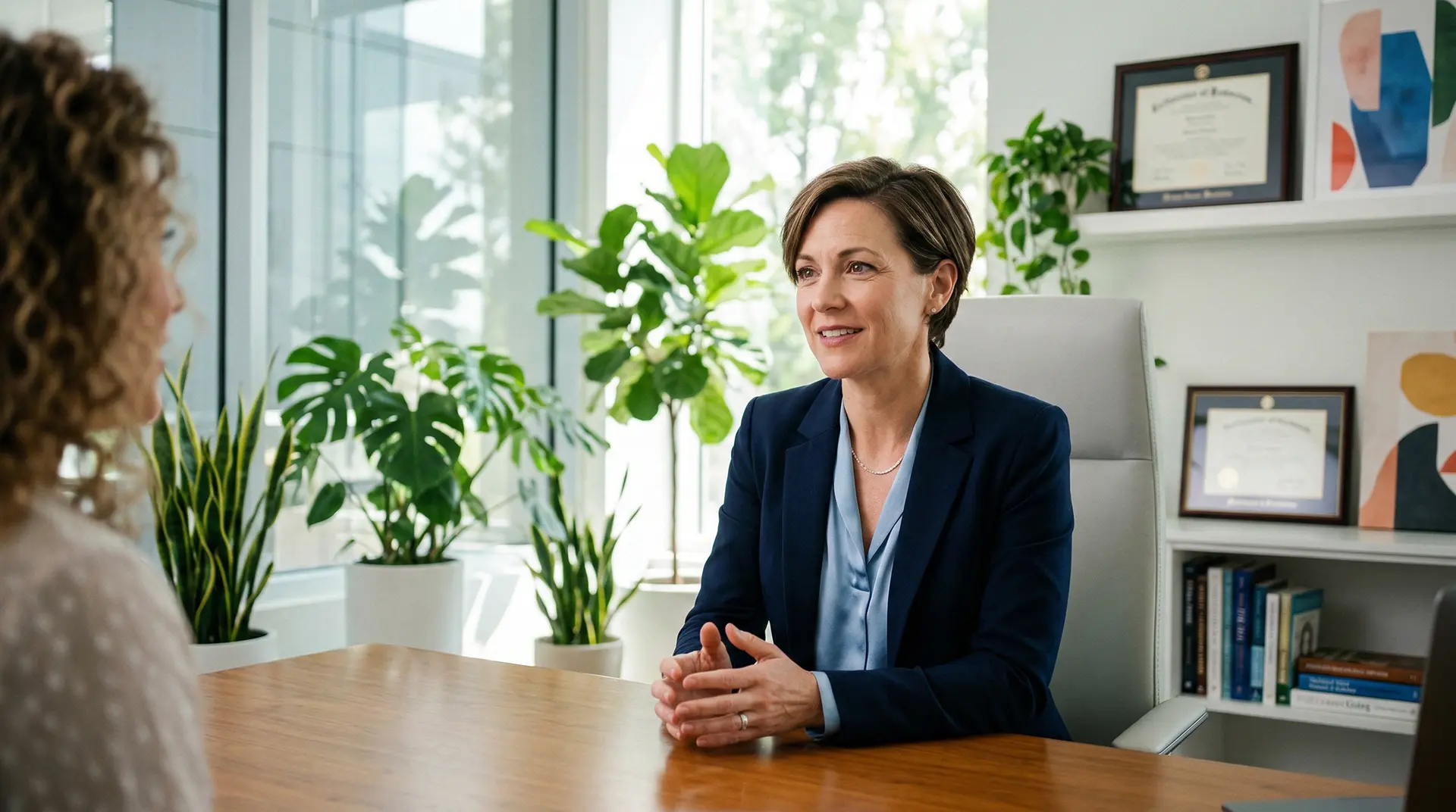 care management professional speaking with client