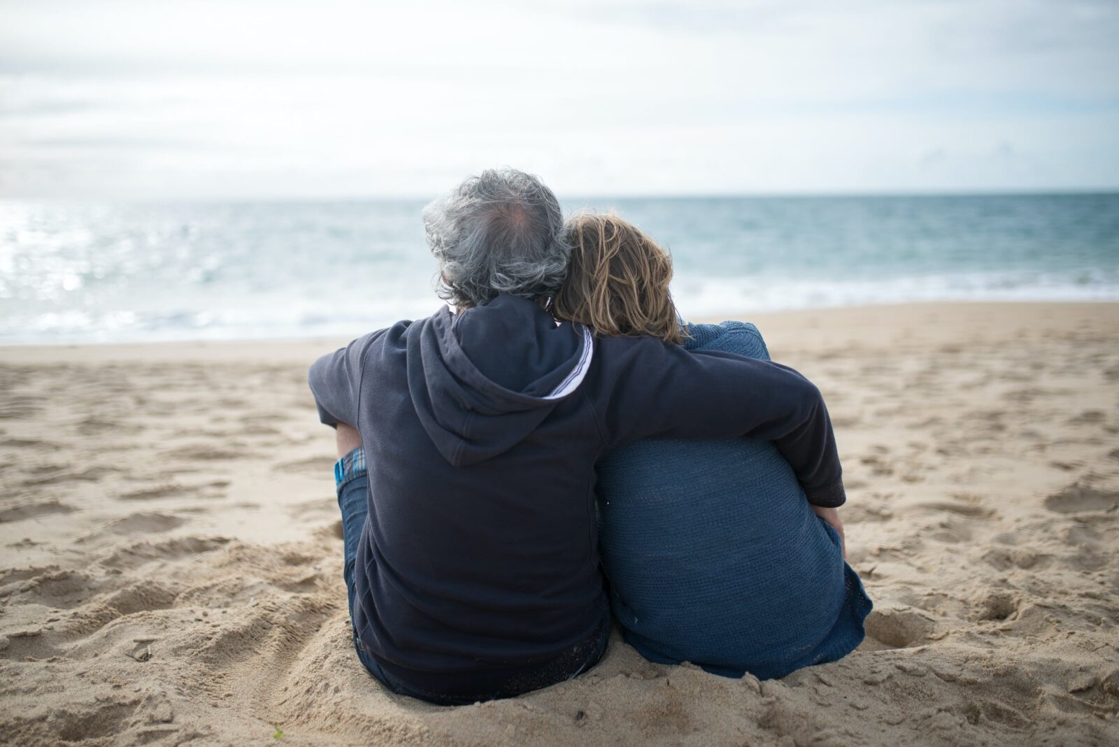 couple embracing at a beach
