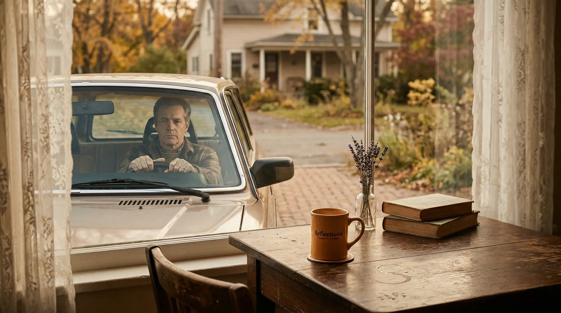 worried man sitting in car